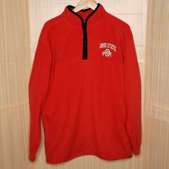 NCAA Other - Ohio State University NCAA Red Fleece Pullover Jacket Large